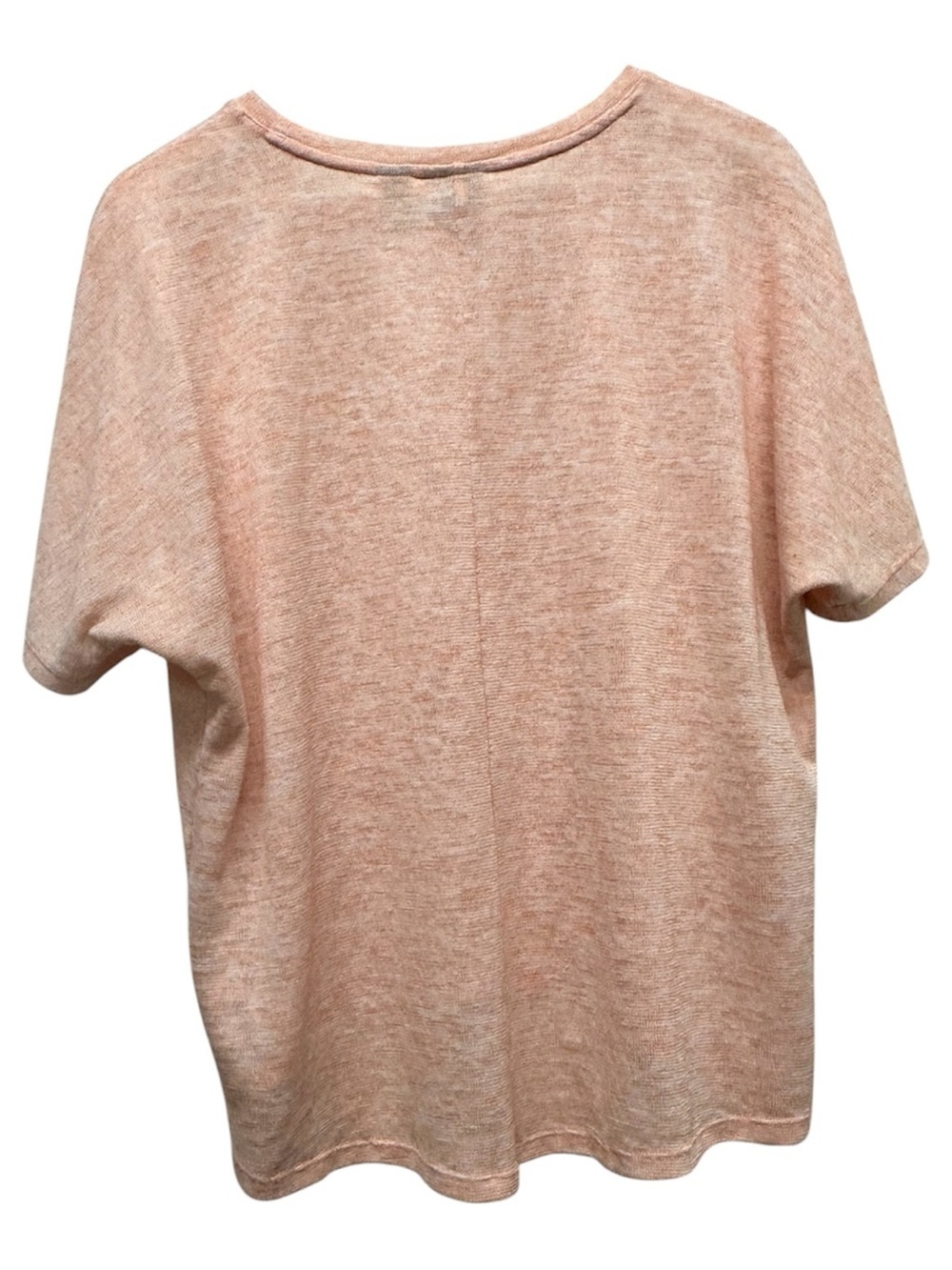 Chico's Womens Sweater Top Peach Orange Short Sleeve Knit Size 3 Coastal Beach - Picture 3 of 6